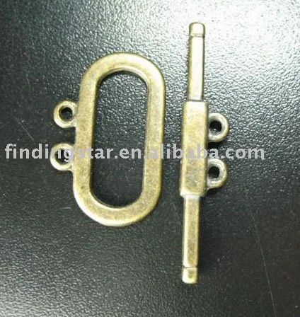 

FREE SHIPPING 60sets Antiqued bronze 2-strand oval toggle A509B