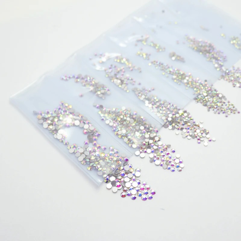 

1728pcs Crystal AB Clear Strass Rhinestones Applique For Weding Nail Art Decorations Glitter Glass Flat Back Gems Shoes Dress