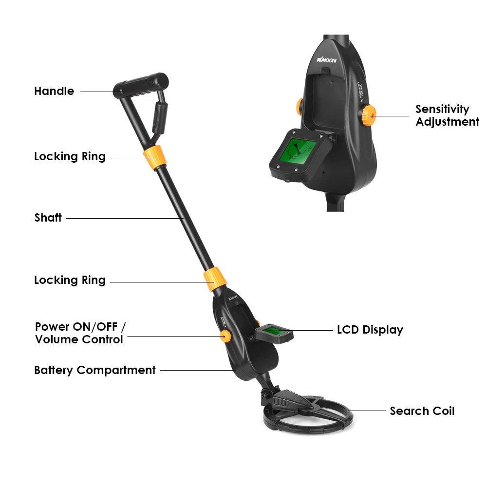 KKmoon MD1008A металлоискатель, поиск, определение золотого подземного DepthTreasure, детектор, искатель, pinpointer, обнаружение для детей