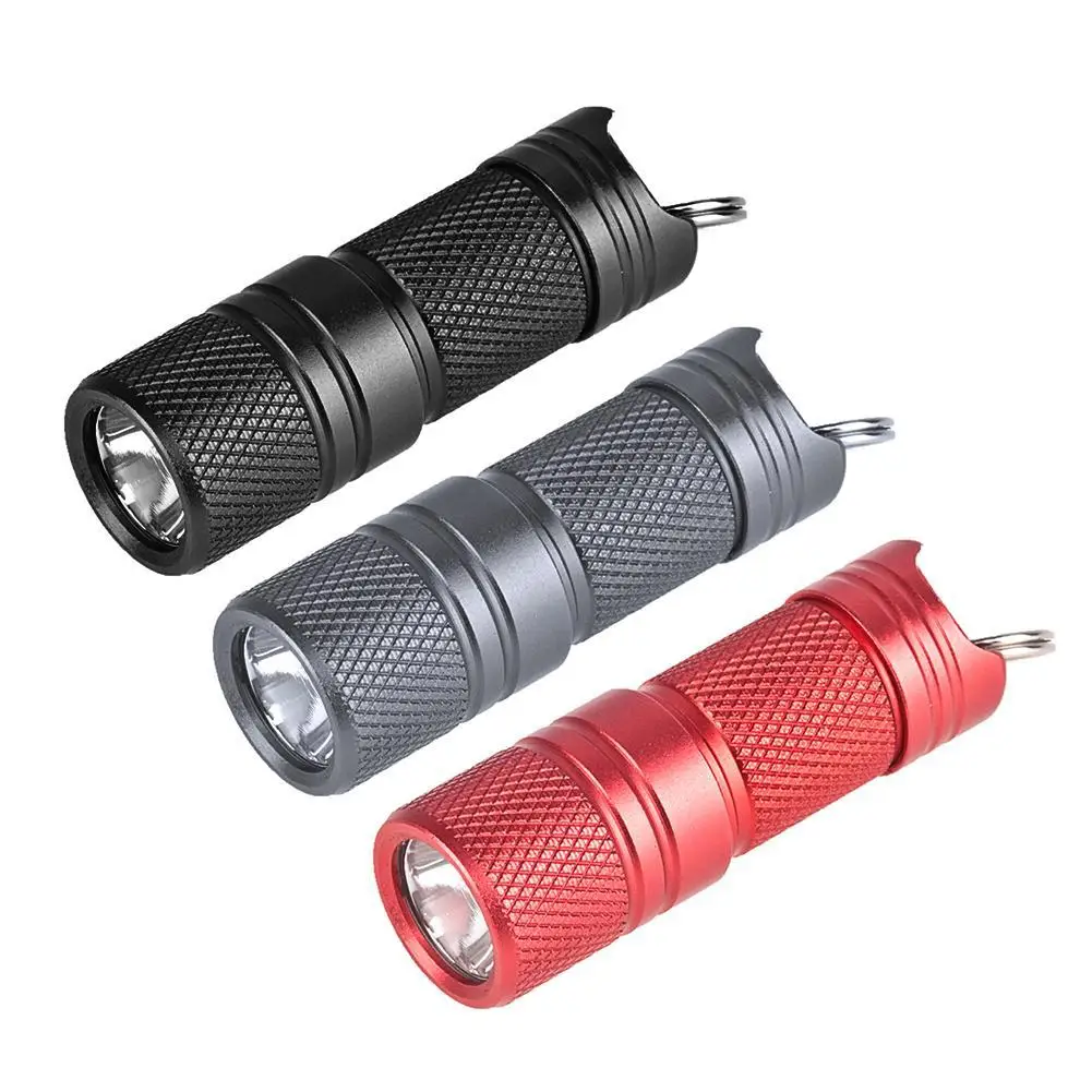 

Flashlight LED Light Torch Key Chain Portable Stainless Steel USB Recharge Strong Powerful Light On For Cycling Fishing