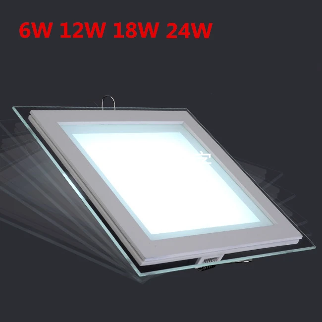 

10pcs/lot 18W slim round Square Led panel Fixture glass anti-fog panel light 110-240V Led glass panel light