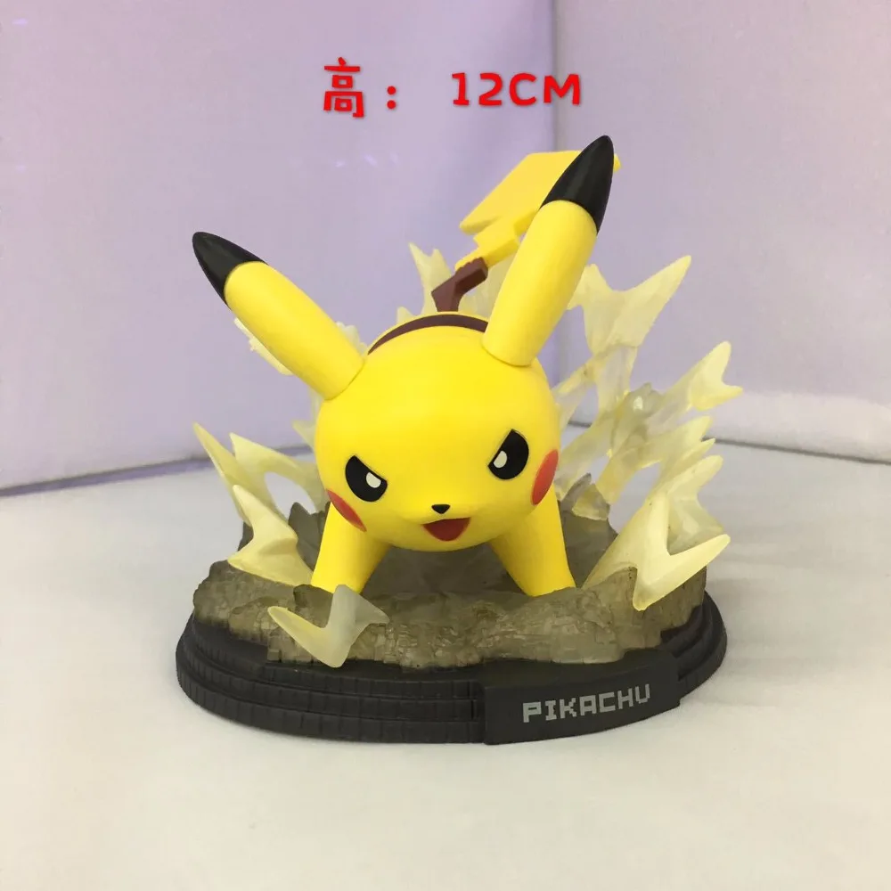 

J.G Chen Anime Monster Pikachu Fighting Thunderbolt PVC Figure Collectible Model Toy 14cm Christmas Gifts