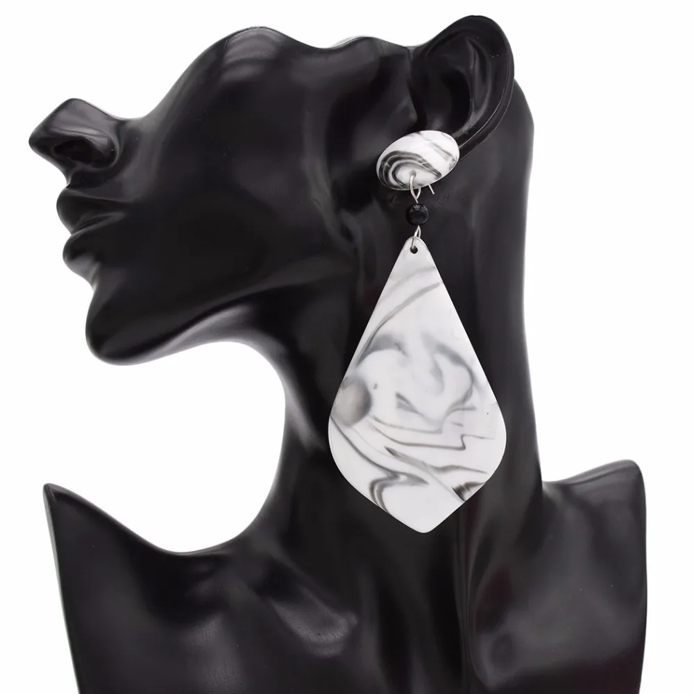 

Hot Sale Boho Brincos Oorbellen Fashion Simple Geometric Women Big Acrylic Earrings Material For Elegant Design Jewelry