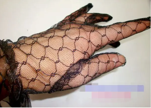 

New Summer ladies nets short mesh sunscreen gloves Gothic Punk Emo Rock Costume Fancy Sexy Lace lace gloves