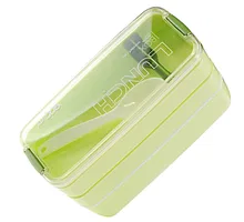 900 ml 3 Capas Lonchera Microondas Bento box Lunch Portátil Del Color Del Caramelo de Contenedores de Alimentos Ecológico