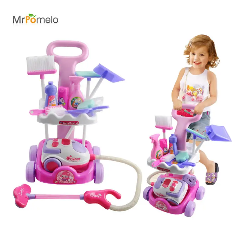toy cleaning trolley with vacuum