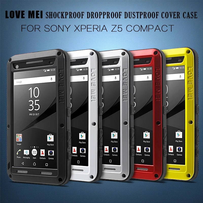 bilder für LIEBE MEI für Sony Xperia Z5 Kompakten Premium Abdeckung Metall silikon Gepanzerte Temered Glass Dropproof für Sony Z 5 kompakte bilder für LIEBE MEI für Sony Xperia Z5 Kompakten Premium Abdeckung Metall silikon Gepanzerte Temered Glass Dropproof für Sony Z 5 kompakte