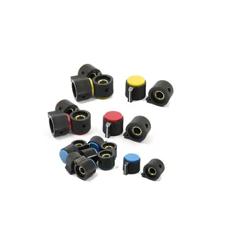 

5 Pcs Red/Blue/Yellow 19mm Top 6mm Dia Split Shaft Rotary Potentiometer Knobs