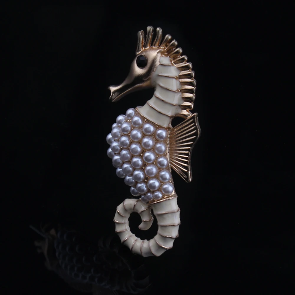 Женская эмалированная брошь Seahorse яркая морская Брошь булавка в виде животного