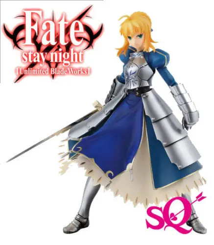 Японское аниме "Fate Stay Night [Unlimited Blade Works]" Оригинальная фигурка BANPRESTO SQ-Saber Fate/Stay Night Ver