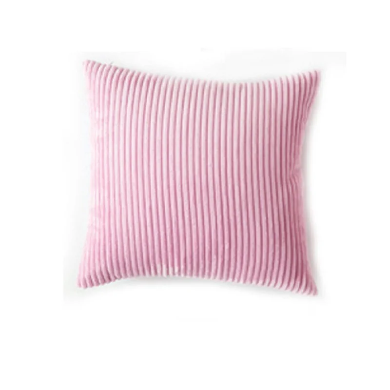 Высококачественная мягкая бархатная наволочка для подушки, однотонный чехол для подушки, Вельветовая стекающаяся полоса, желтый, серый, розовый, декоративные наволочки для дома