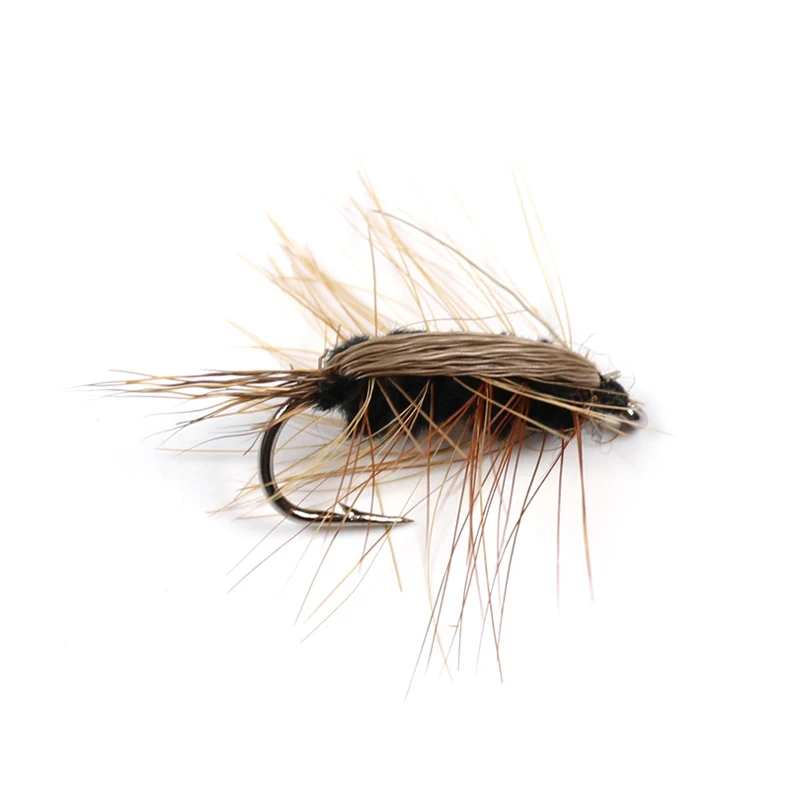 Wifreo 10 шт. #6 черная шерстяная червь коричневый Caddis Nymph искусственная мушка жук