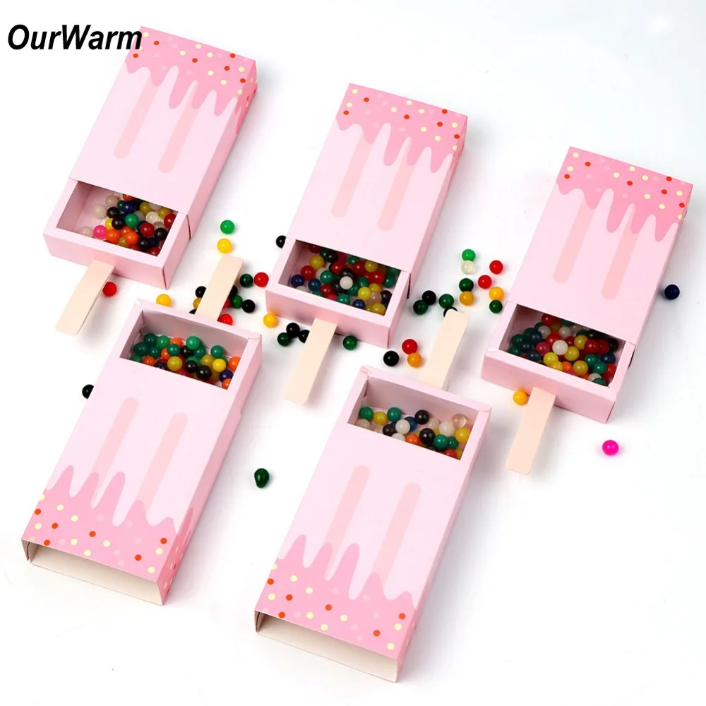 OurWarm 10 قطعة DIY الجليد كريم الحلوى مربع علاج الأطفال عيد ميلاد المصاصة الحلوى مربع هدايا الزفاف إمدادات حفلة عيد ميلاد