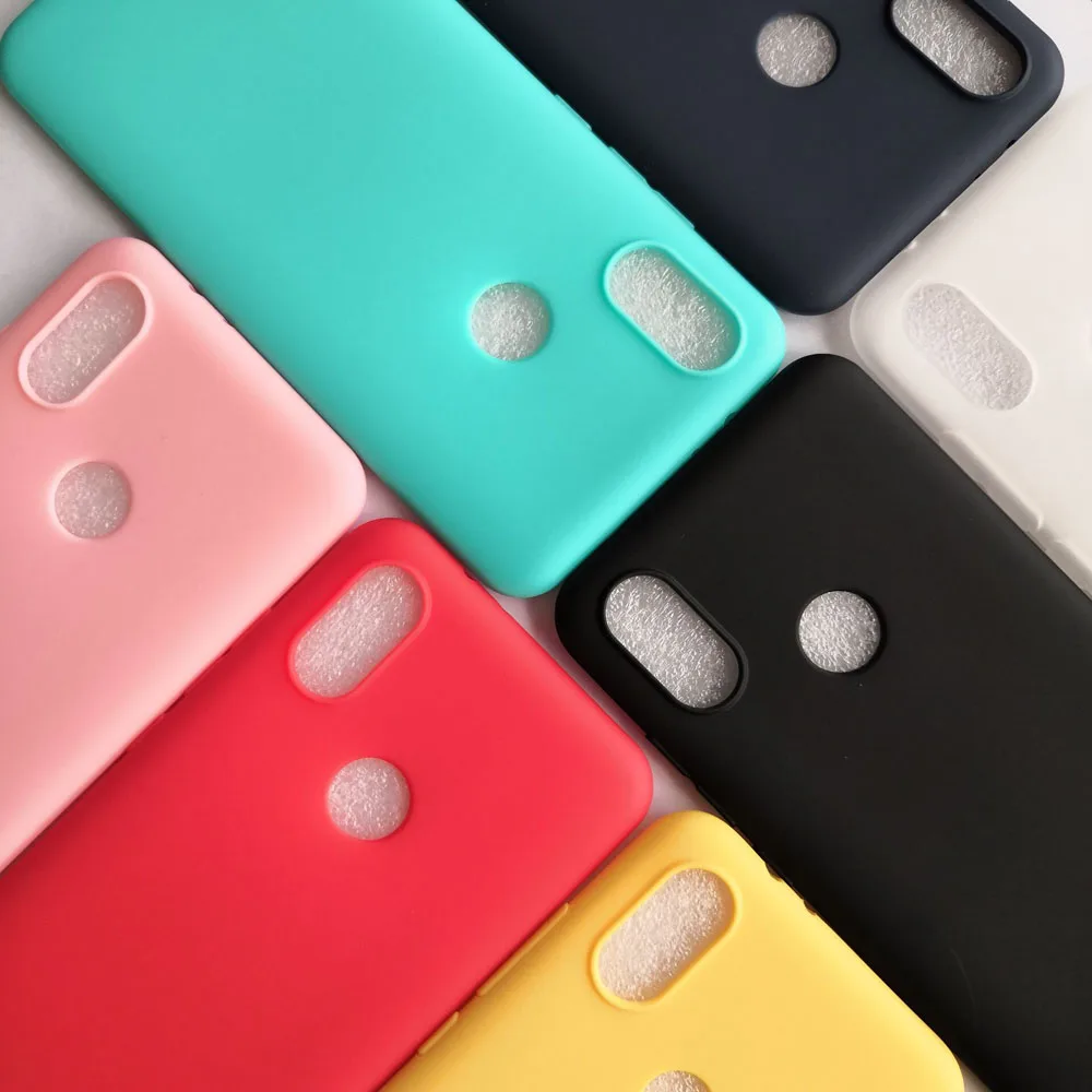 Чехол для Xiaomi Redmi Note 5 Global матовый яркий однотонный силиконовый мягкий чехол из