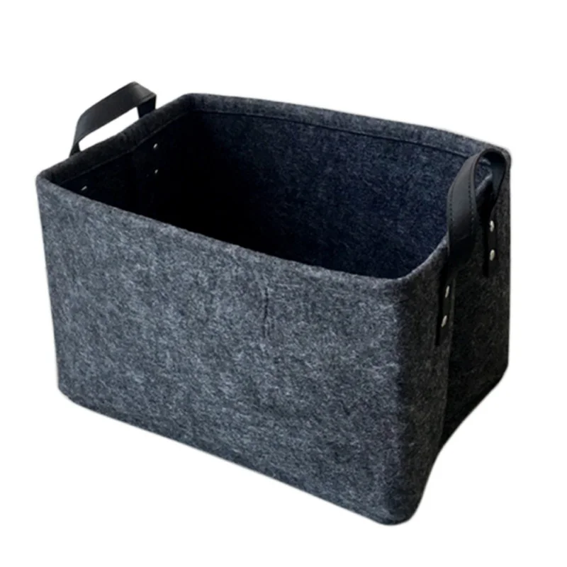 

Portable Felt Laundry Basket With Handle Laundry Basket Folding Collection Debris Storage Basket