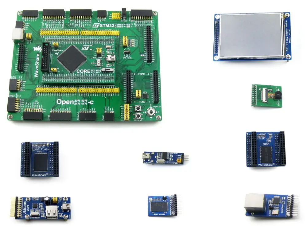 

STM32 Board STM32F407IGT6 ARM Cortex-M4 STM32 Development Board + PL2303 USB UART Module+ 3.2inch LCD= Open407I-C Package A