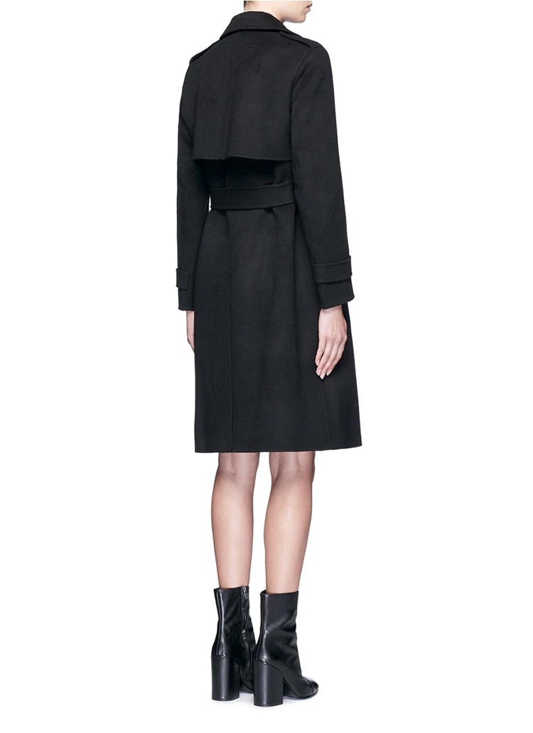 Manteau femme UK, весенне-зимнее женское модное классическое простое тонкое шерстяное пальто с поясом, женская верхняя одежда abrigos mujer