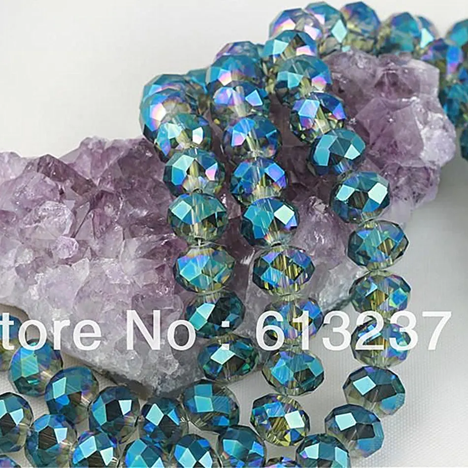 

Blue Crystal AB Glass Rondelle 3x4mm 4x6mm 6x8mm 8x10mm Faceted Abacus Loose Beads Spacers Accessories Jewelry Making 15" YE2270