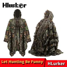 Охотничья Тактическая Военная 3D Джунгли лист лес камуфляжная одежда дикая фотография ghillie Костюмы Снайпер невидимость плащ