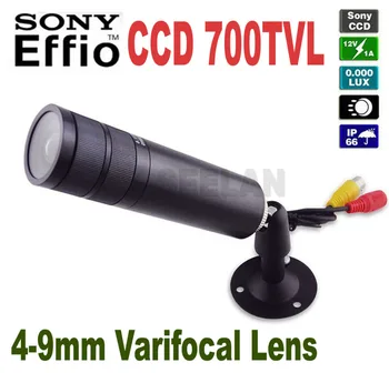 

HQCAM 700TVL 1/3" Sony Effio-E CCD 4140+810\811 Mini Bullet Camera CCTV Security Camera 4-9mm Waterproof Varifocal Lens COLOR