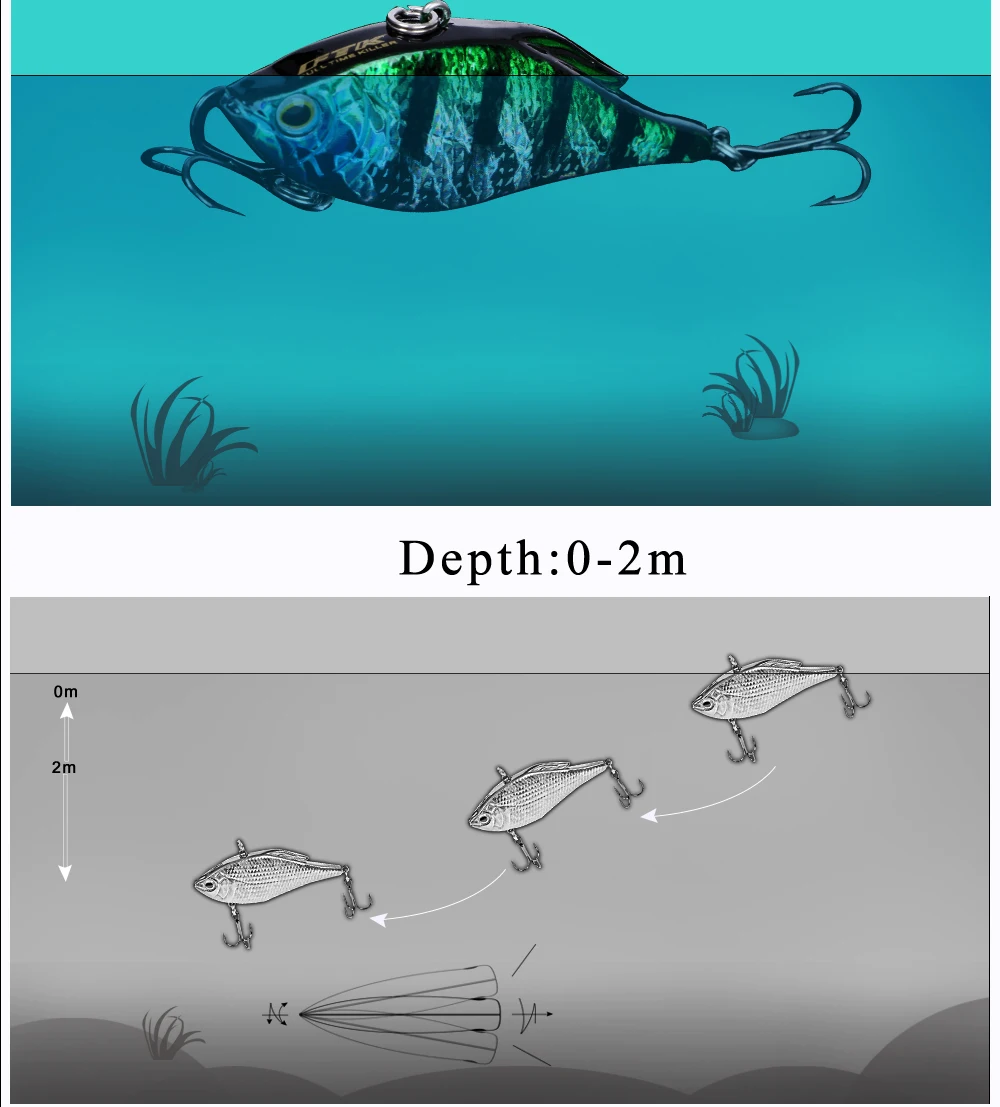 FTK 1 шт. 73 мм 15 г VIB рыболовная приманка с вибрацией жесткая наживка Тонущая искусственная Джеркбейт воблер на щуку приманка для рыбалки