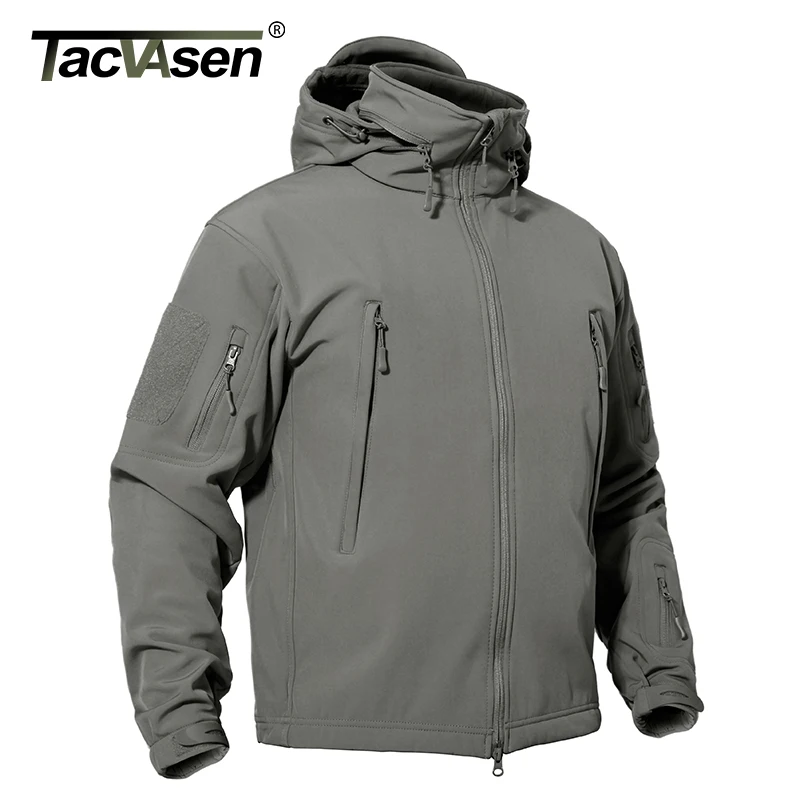 TACVASEN Softshell Jacket Men Winter Fleece Military Tactical Jacket