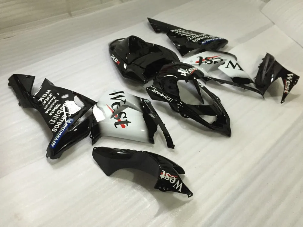 Комплект обтекателей для мотоцикла KAWASAKI Ninja ZX10R 2004 2005 04 05 zx10r Западный Белый Черный