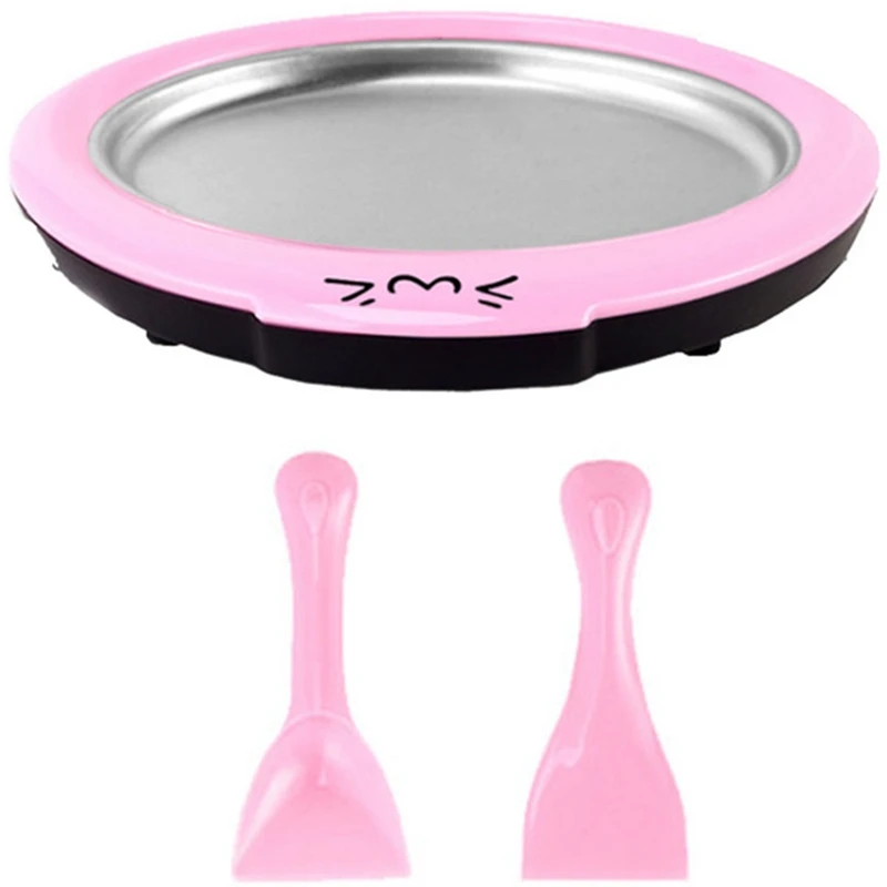 

Cartoon Fried Ice Machine Fried Yogurt Machine Pan Mini Ice Cream Maker Home Stir Yogurt Machine With 2Pcs Fried Ice Shovel