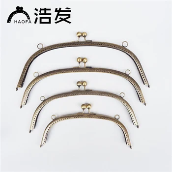 

HAOFA 5pcs4 Sizes Accessories For Bags Bronze DIY Bag Frame Purse Handbag Handle Coins Bags Metal Kiss Clasp Metal Purse Frame