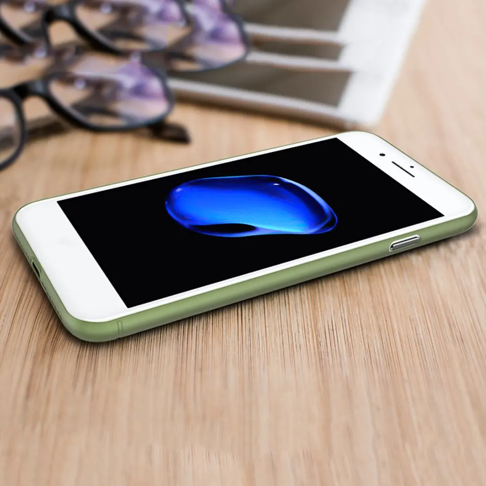 

5pcs Protective Frame For iPhone 7 For iPhone 7 Plus Carbon Fiber Iron Sheet Green Mobile Phone Case Cover Phone Accessories