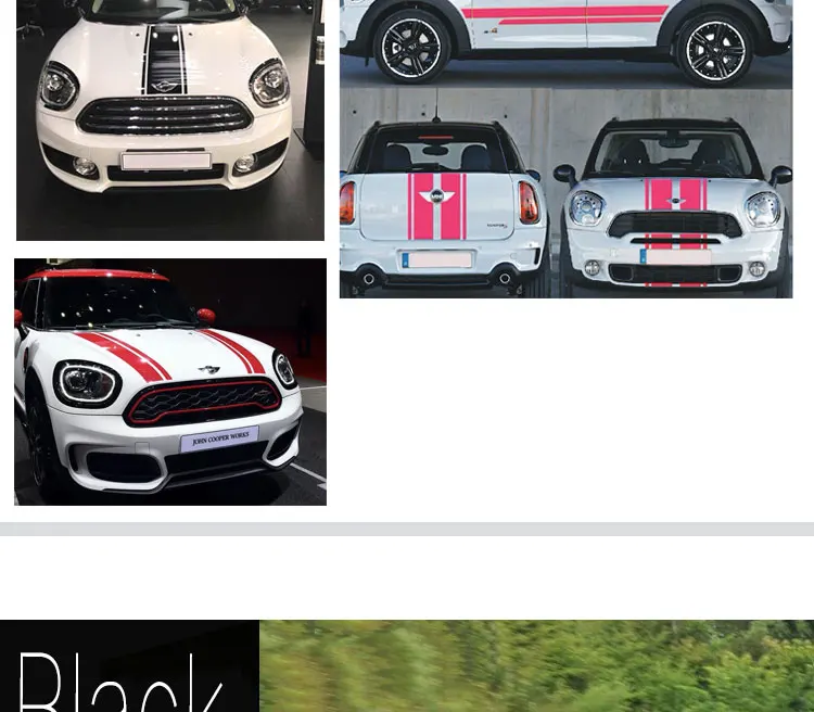 Фирменная Новинка Материал стиль Mini Ray наклейка на капот, пригодный для R55 R56 R60 R61 F54 F55 F56 F57 F60(2 шт./компл