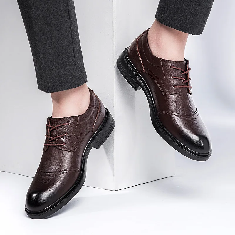 Genuine Leather Men Shoes Business Oxfords Men Casual Shoes Cow Leather Male Footwear Work Formal Shoes