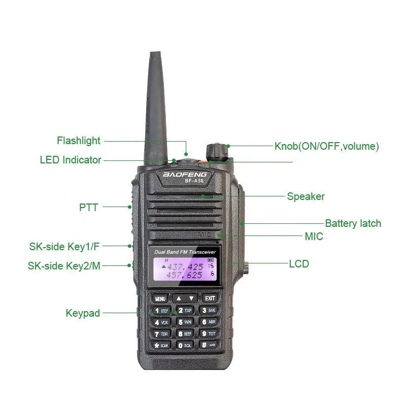 2 шт./лот оригинальный Водонепроницаемый IP-57 Dual Band 136-174/400-520 мГц трансивер 1800 мАч Батарея рация + бесплатная Наушники