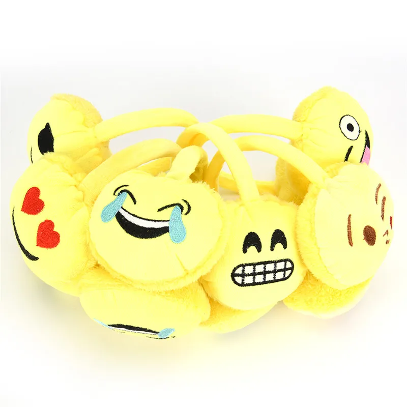 New Women Winter Plush Emoji Headband Earmuffs Emoticon Ear Warmer