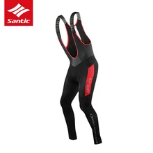 SanitcMen 2018 Winter Cycling Bib Long Pants Warm Thermal Fleece Bicycle Pants 4D Padding Cushion Bike Bib Tights Ropa Ciclismo