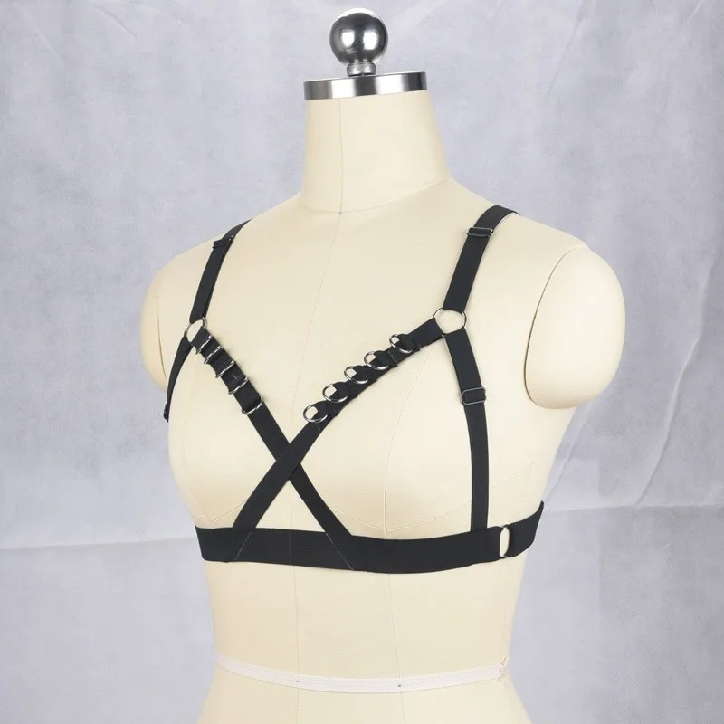 JLX.HARNESS Adjustable Harness Bra (Cup-less) in Black cupless bondage lingerie erotic frame bra Open Chest Harness O0392 JLX.HARNESS Adjustable Harness Bra (Cup-less) in Black cupless bondage lingerie erotic frame bra Open Chest Harness O0392