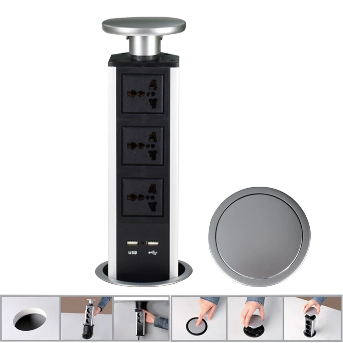 Us 850 0 2019 New Ensile Type Pop Up Kitchen Socket Multipurpose Desktop With Led Indicator Usb Port 20pcs Set In Smart