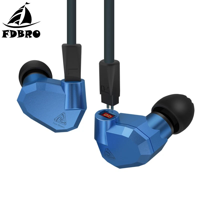 

FDBRO KZ ZS5 Hybrid Earphones 2DD+2BA Dynamic Balanced Armature Sport Earphone HiFi Music Earbuds Noise Isolating In Ear Headset