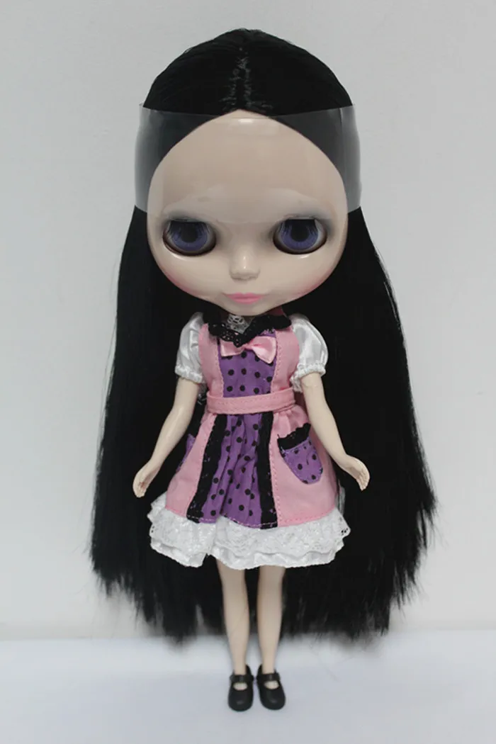 Кукла Blygirl Blyth, черные прямые волосы, нормальное тело, 7 суставов, № 6852, 1/6, кукла для самостоятельного макияжа