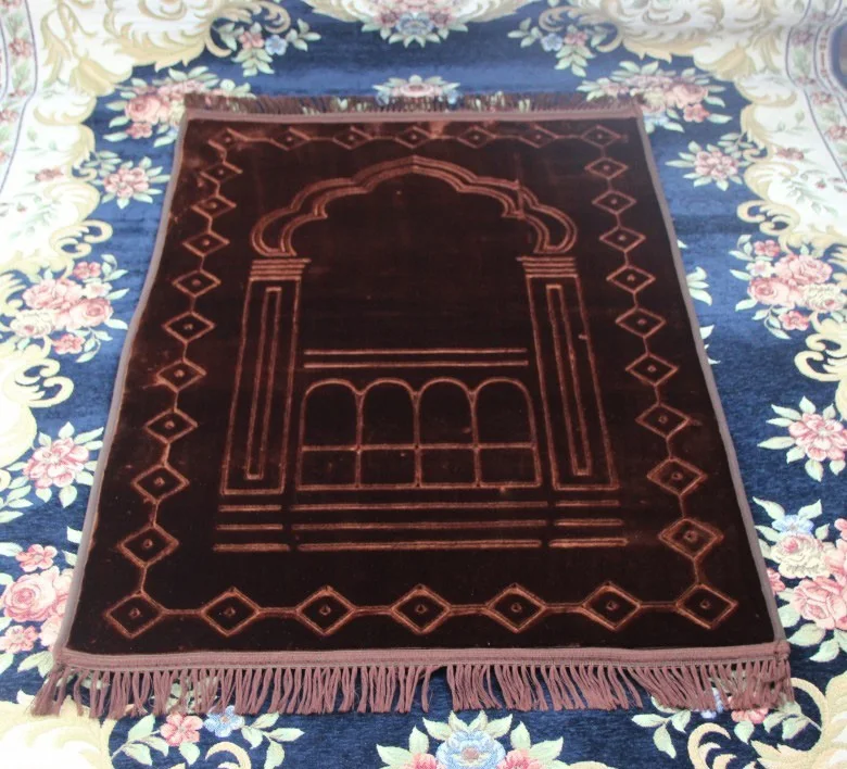 Большой толстый мягкий фланелевый коврик для молитвы путешествий мусульманская