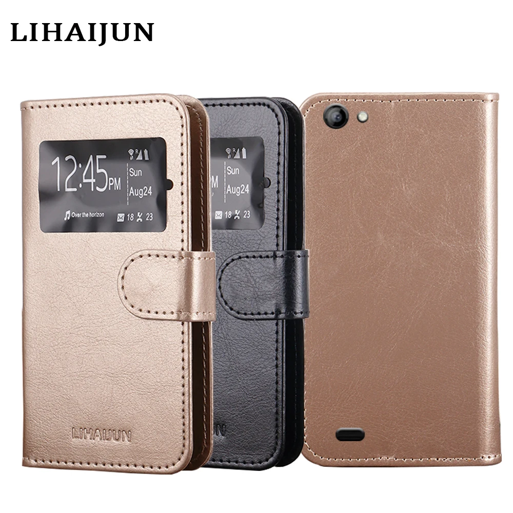 

Flip Cover PU Leather Case Window View Slim Phone Case Cover For Vertex Impress Luck