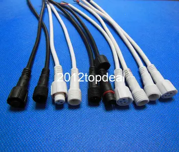

5pairs 2pin 3pin 4pin White/Black Waterproof LED Strip Connector Cable Male Female IP66