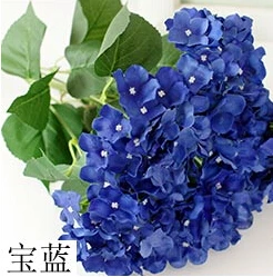 Цветок гортензии букет(7 глава/шт) 50 см Искусственный гортензии Буш Пластиковые цветы для Свадебная вечеринка цветочный Decoraitons - Цвет: dark blue