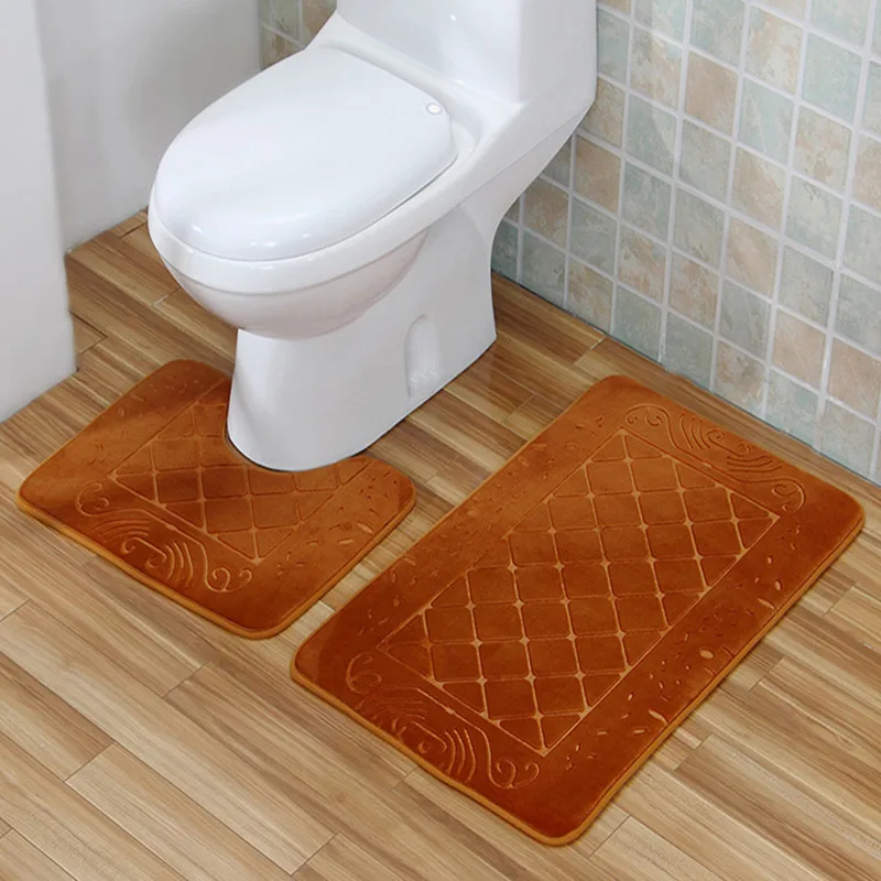 Zeegle 3D фланелевые Нескользящие Коврики для ванной комнаты набор туалетных ковриков абсорбирующий коврик для душевой комнаты коврик для ног стирающийся коврик для ванной