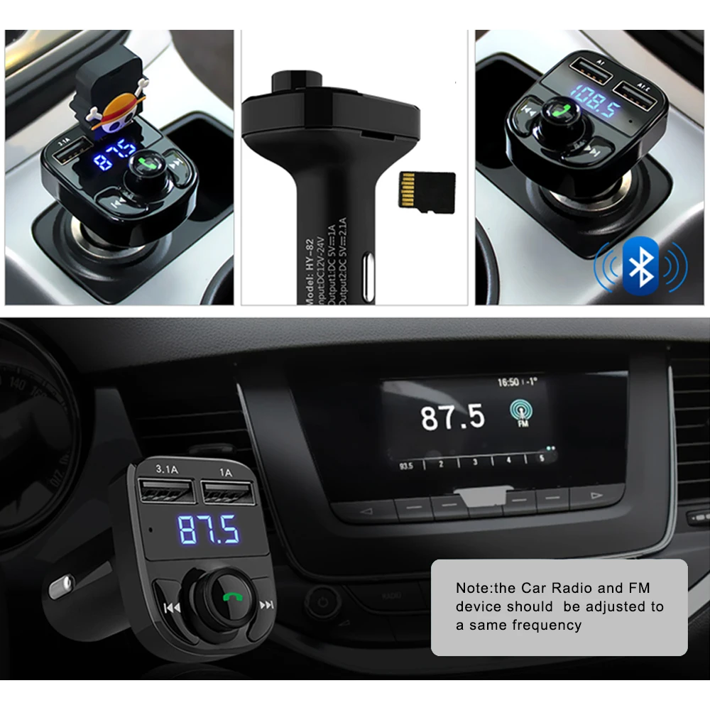 ONEVER fm-передатчик беспроводной Bluetooth автомобильный комплект громкой связи MP3 плеер LED Dual USB быстрое зарядное устройство напряжения дисплей Micro SD TF автомагнитола fm трансмиттер car-styling фм модулятор