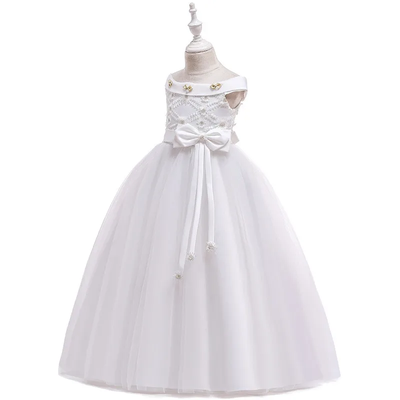 Одежда для девочек Платье для первого причастия для девочек; элегантная Свадебная вечеринка платье костюм для детей кружевное платье для подружки невесты; вечернее платье для девочек