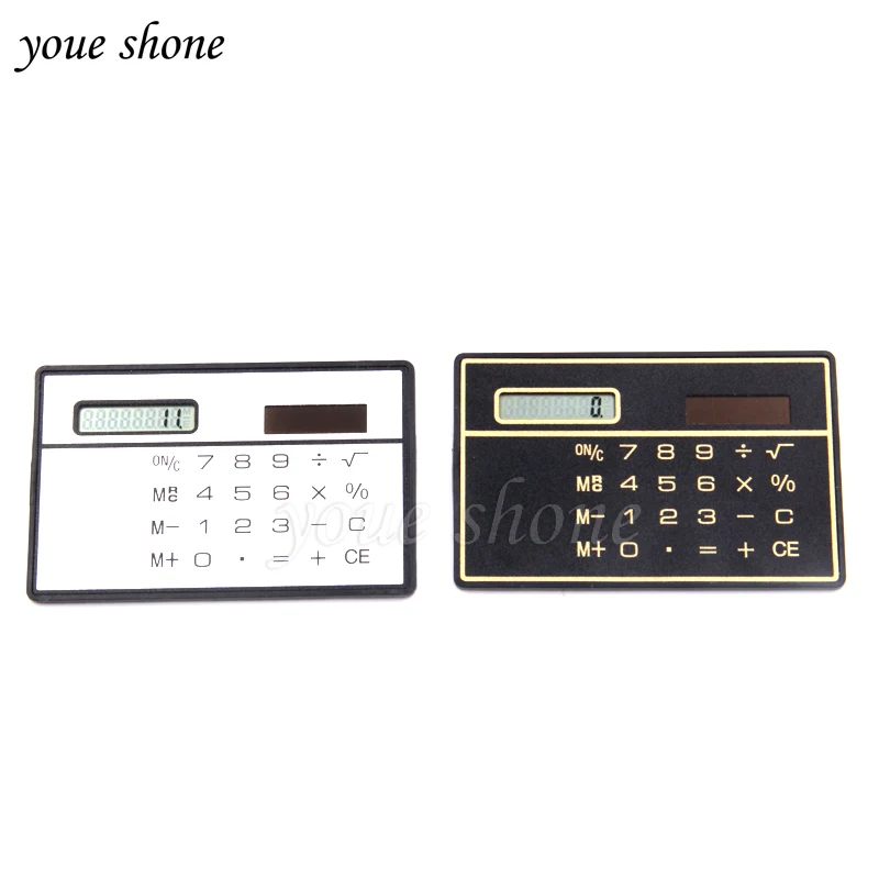 us 0 75 21 off 1pcs mini slim credit card calculator solar power pocket novelty small travel compact newest in calculators from computer office on calculator credit card