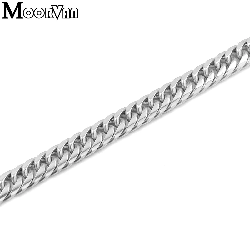 Moorvan серебряный цвет цепи, браслет ювелирные изделия 20 см* 7 мм нержавеющая сталь мода все-матч браслет браслеты для женщин мужчин VB228
