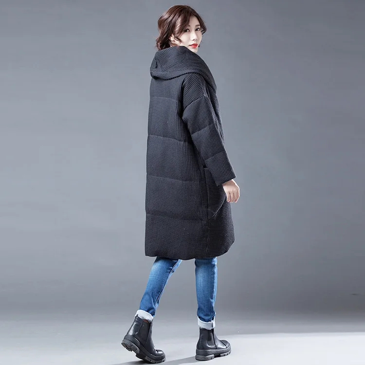 2018 New Arrival Autumn Winter Ceciliayu Regular Solid Slim Standard Few Black And Thin Down Garment Office Lady Knitted Down Coats