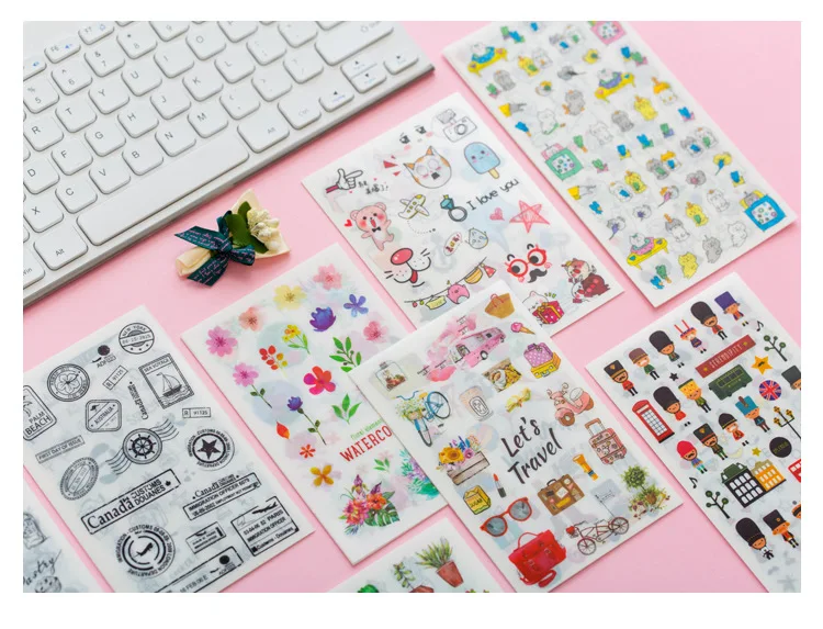 6 листов/1 упаковка Kawaii sticker s Cute Succulent Diary Planner декоративные мобильные наклейки s канцелярские Скрапбукинг DIY Craft sticker